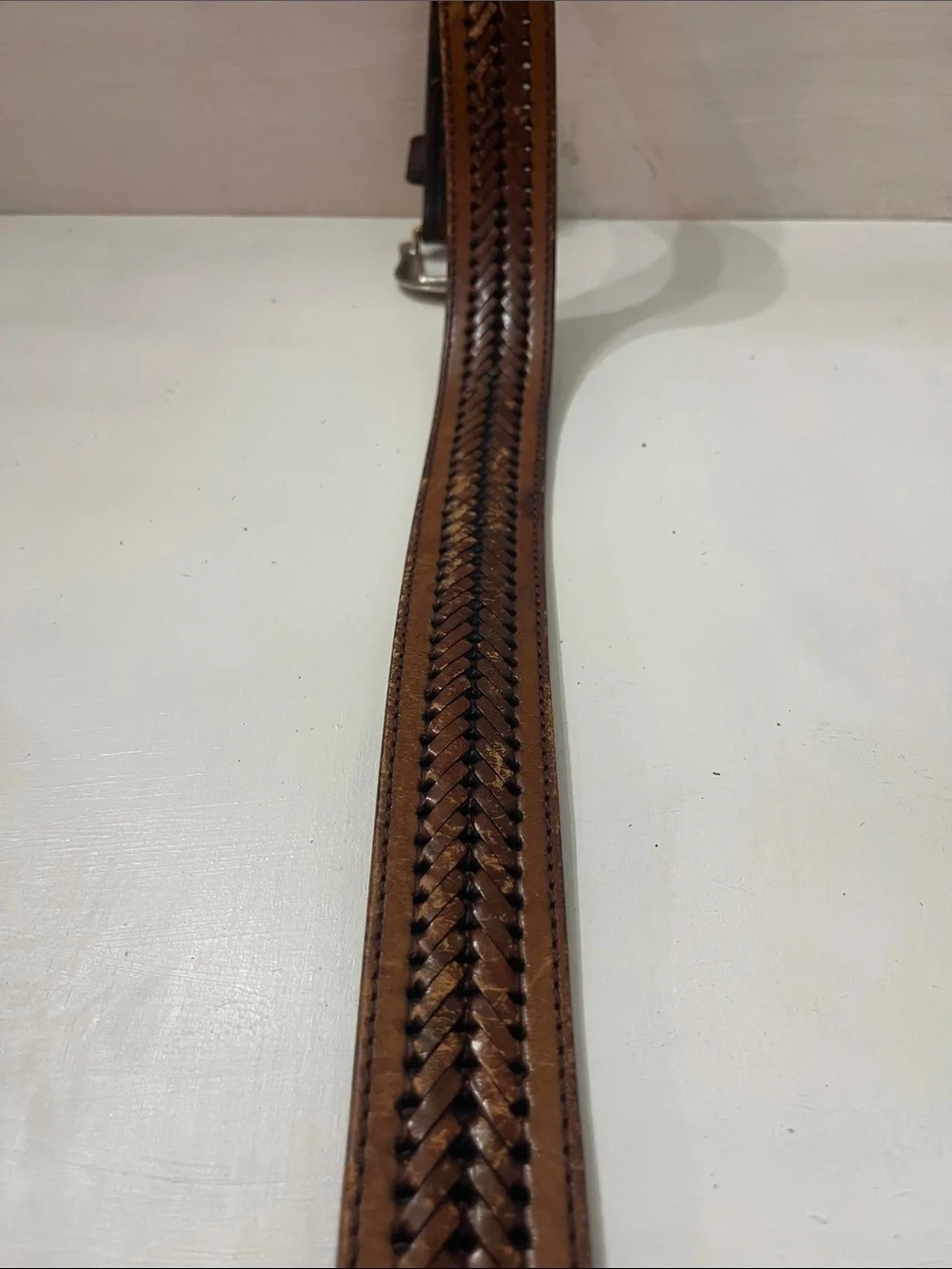 Vintage Leather Belt Tooled